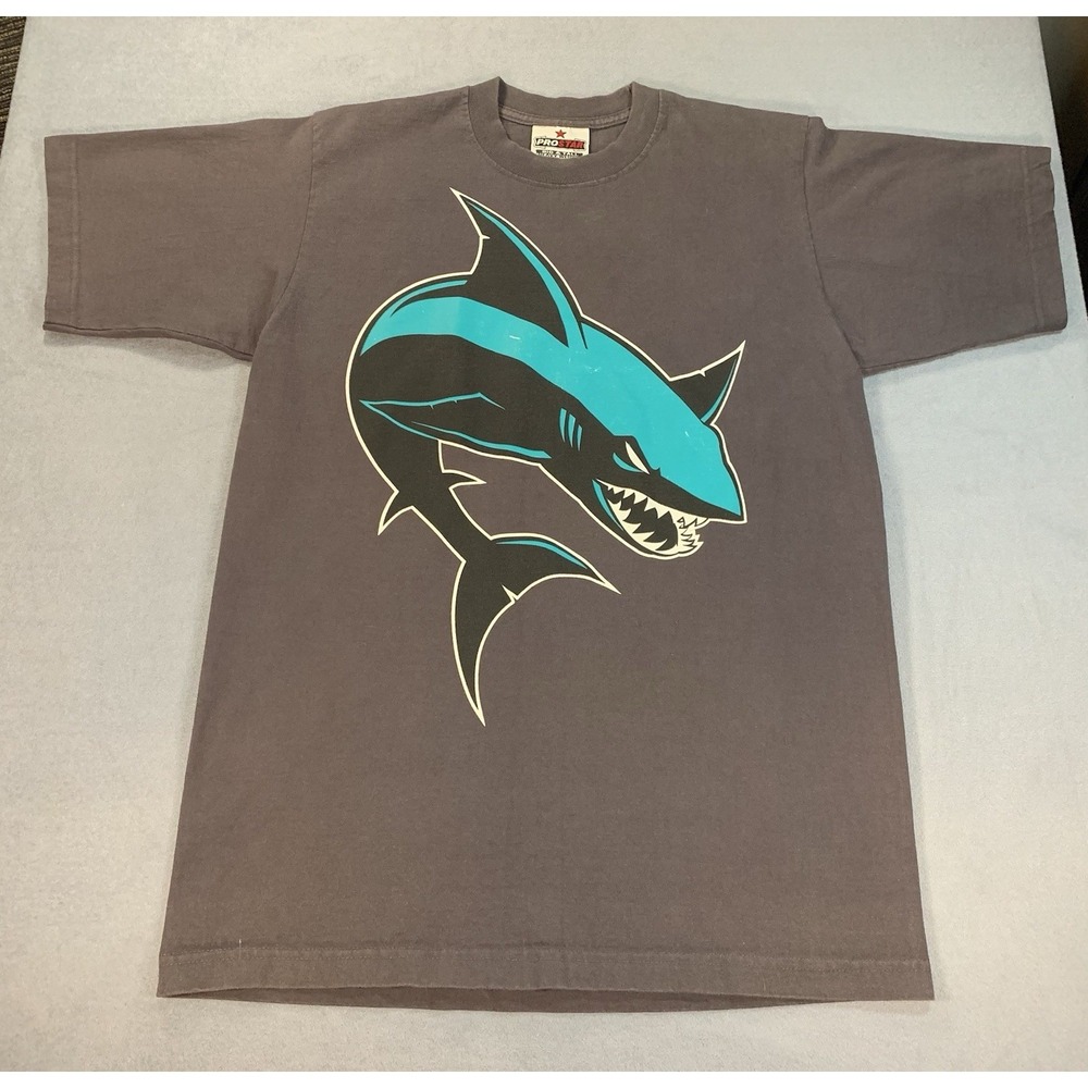 90's Y2K San Jose Sharks ProStar Heavyweight Graphic Grey T-Shirt – Size M/L